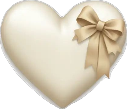 Beige Heart Bow