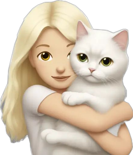 Holding a White Kitten