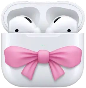 AirPods with Pink Bow