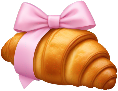 Croissant with Pink Bow