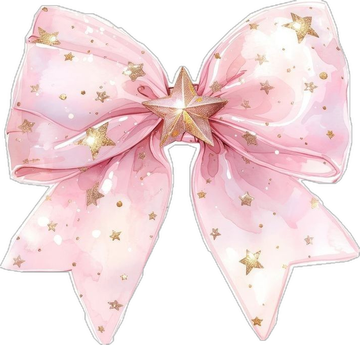 Pink Bow with Stars