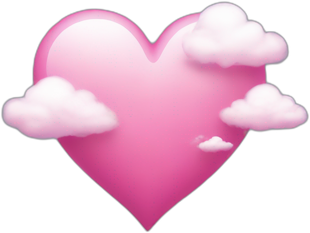 Pink Heart with Cloud