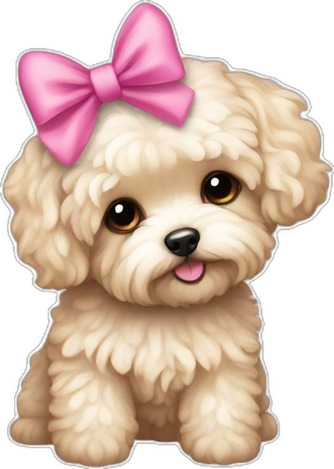 Puppy with Pink Bow