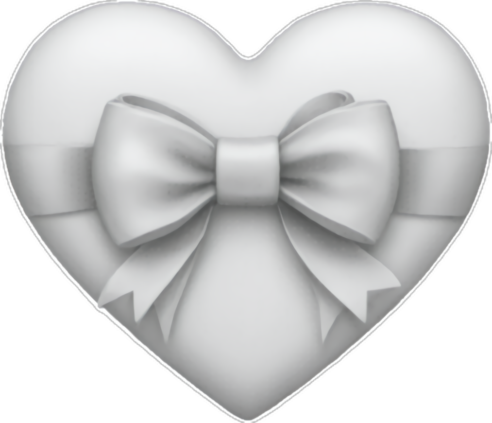 Silver Heart Bow