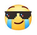Crying While Pretending Strong emoji